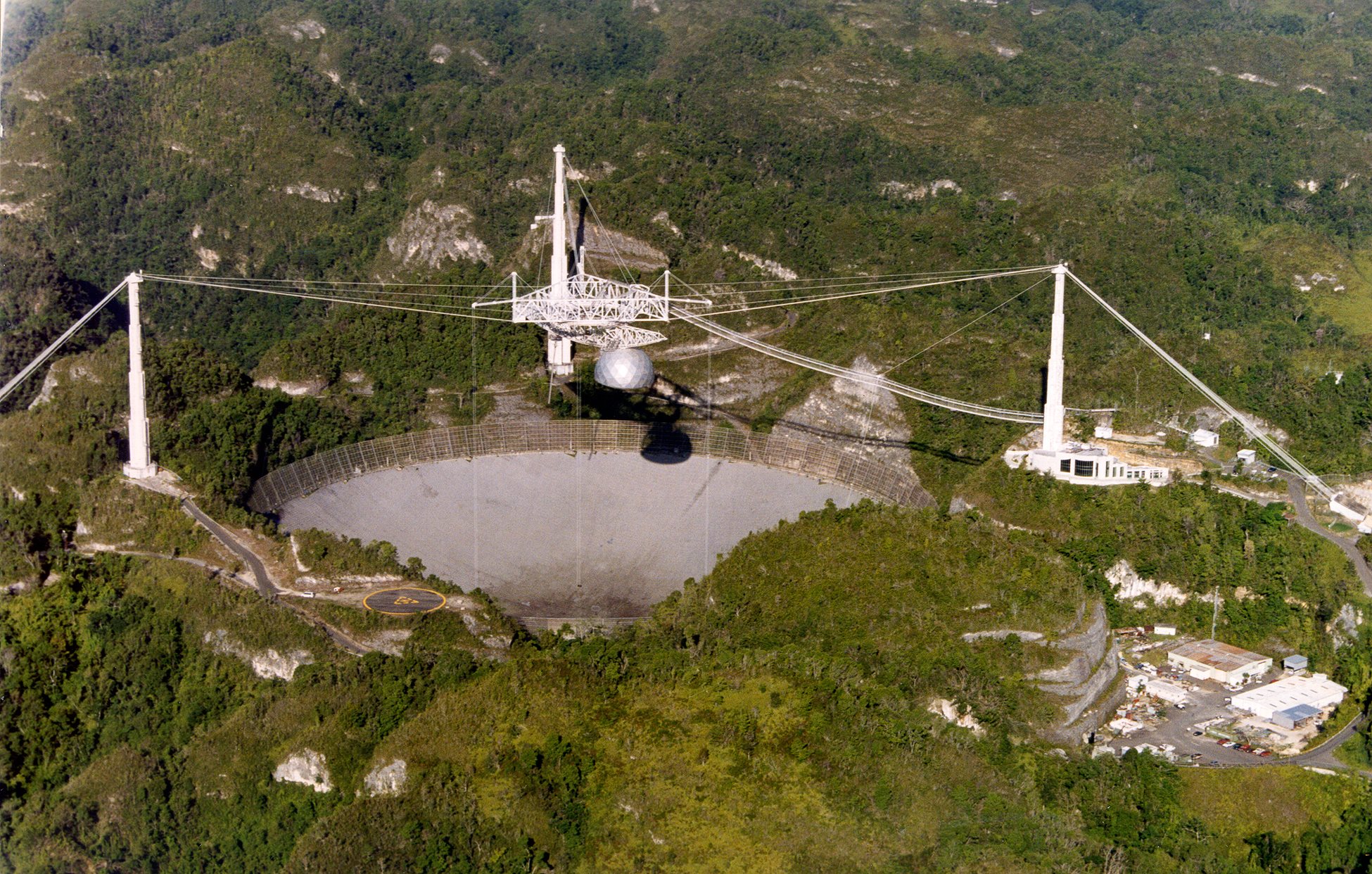 Ariel view of Arecibo Observatory Radio Telescope