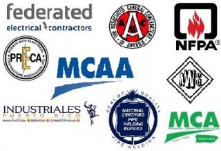 Series of logos showing membership in a varity of industry organizations