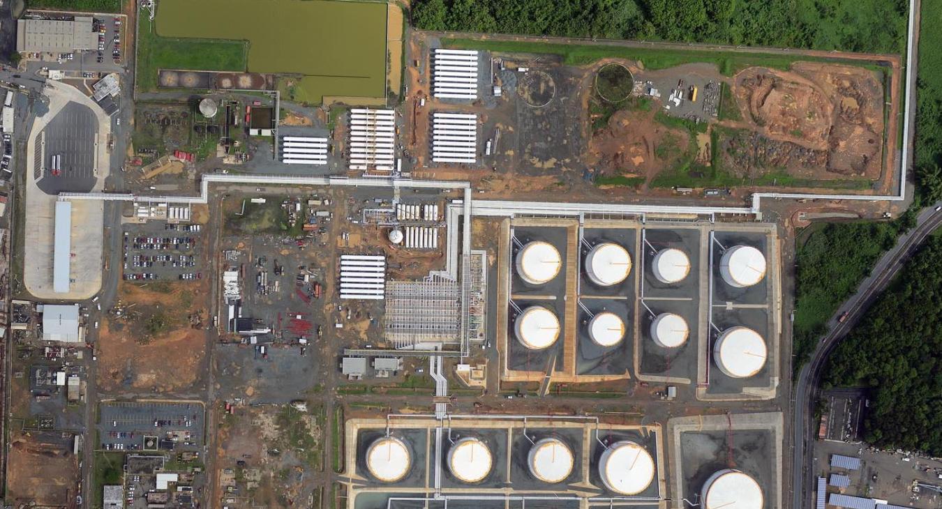 Aerial view of construction site