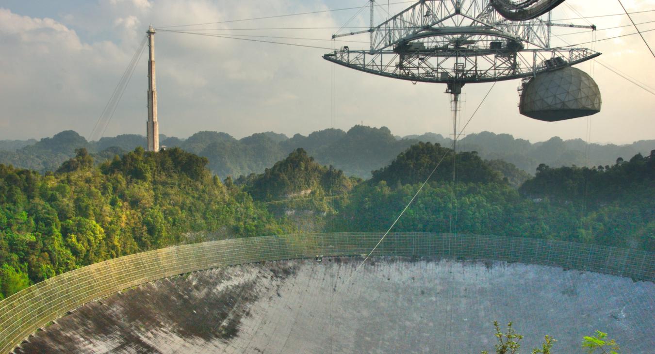 Arecibo Radio telescope antenna with dish