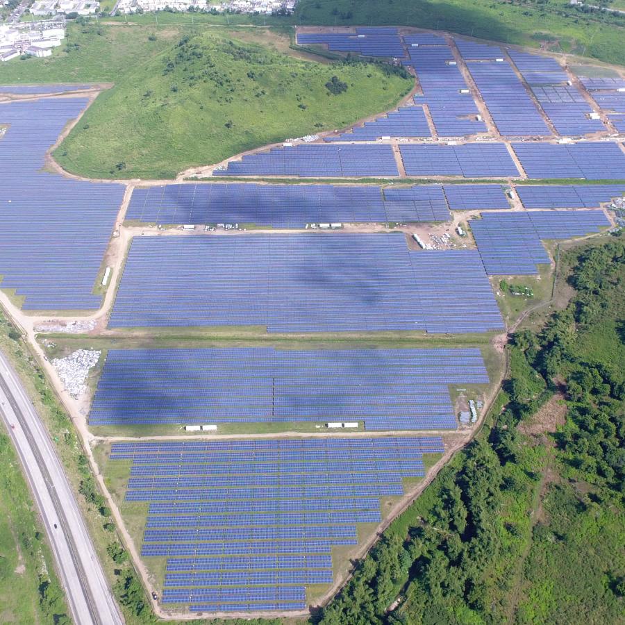 Large array of solar panels